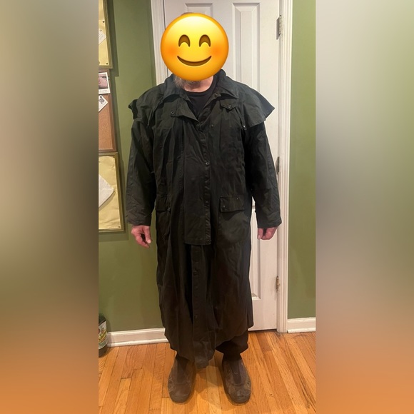 The Original Australian Drover Coat Mens XXL Black Waterproof Oilskin Duster - Picture 9 of 9